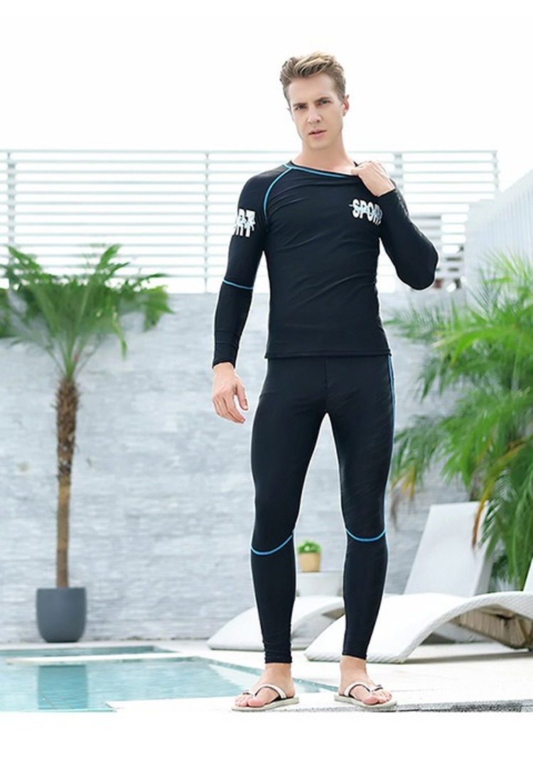 CORTUBO thể thao chuyên nghiệp không thấm nước làm khô nhanh bộ đồ nam chia tay lặn phù hợp với quần dài tay bơi - Nam bơi đầm quần bơi nam arena