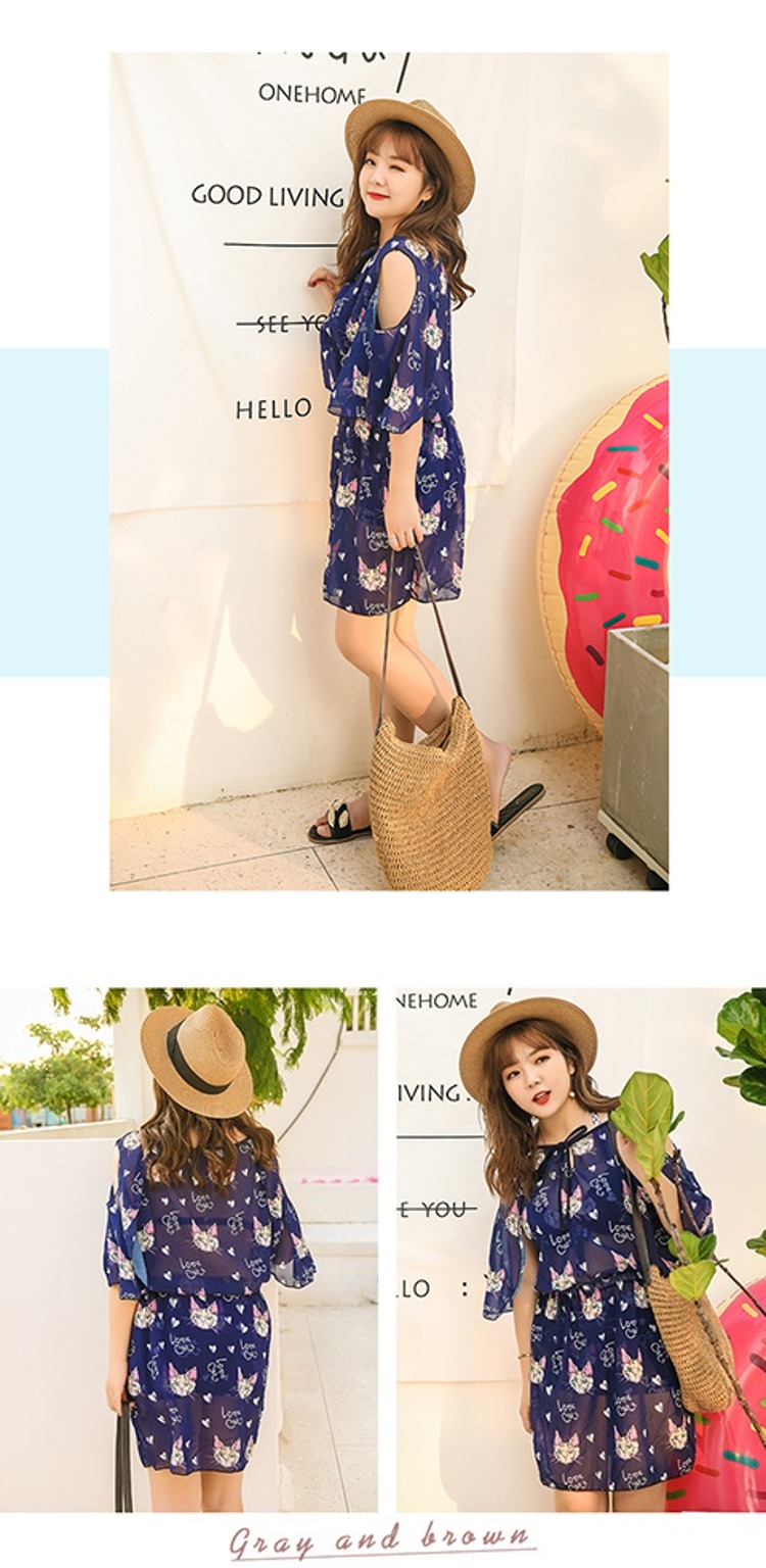 Bộ đồ tắm mùa xuân nóng bỏng của CORTUBO nữ che bụng thon gọn áo voan lệch vai bikini cỡ lớn bikini ba mảnh ngực lớn - Bikinis đồ bơi nữ