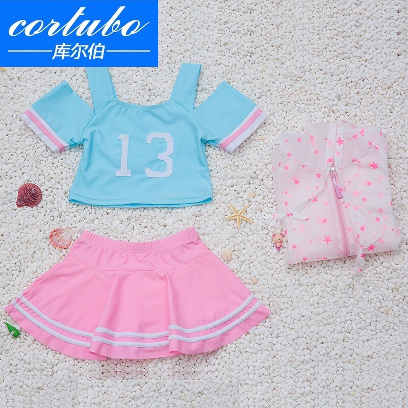 CORTUBO Korean fashion new cute blouse split sports swimwear skirt type big girls children swimwear