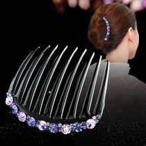 Korean simple rhinestone hair comb Nine-tooth plug comb Elegant disc hair diamond hair hair hair fork head decoration Japanese and Korean hair decoration hair plug