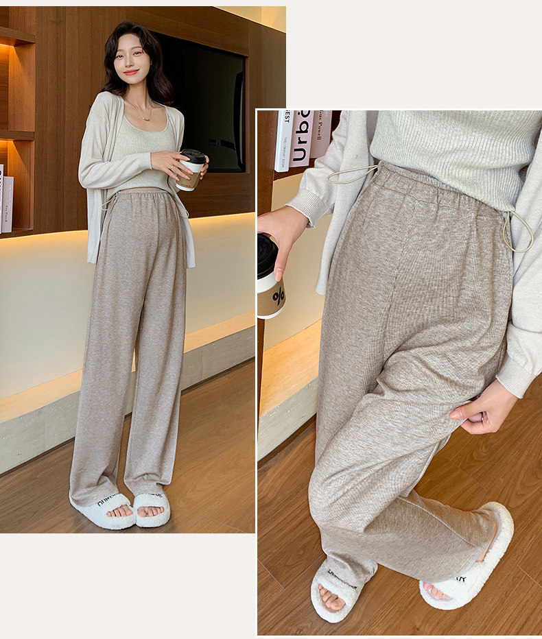 Maternity Pants for Spring and Autumn, Wide-Leg Pants for Outdoor Wear, Fleece-Lined and Thickened, Do Not Tighten on the Belly during Pregnancy, — 24