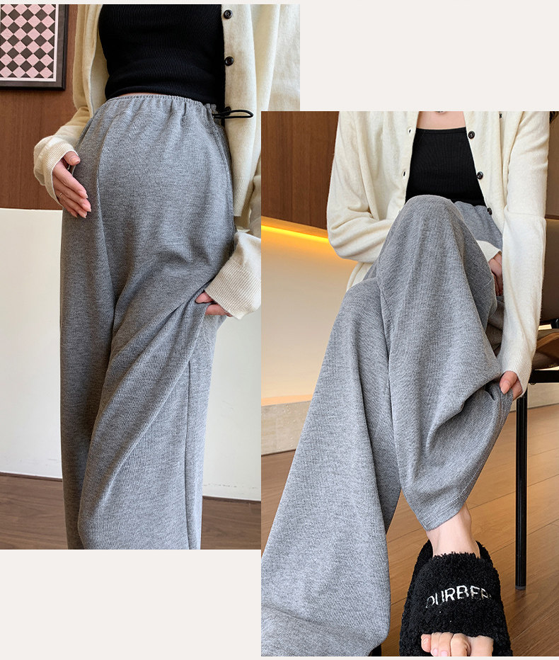 Maternity Pants for Spring and Autumn, Wide-Leg Pants for Outdoor Wear, Fleece-Lined and Thickened, Do Not Tighten on the Belly during Pregnancy, — 26