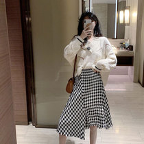 Early autumn foreign-style small man with high temperament Imperial sister skirt two-piece suit women early autumn fashion women