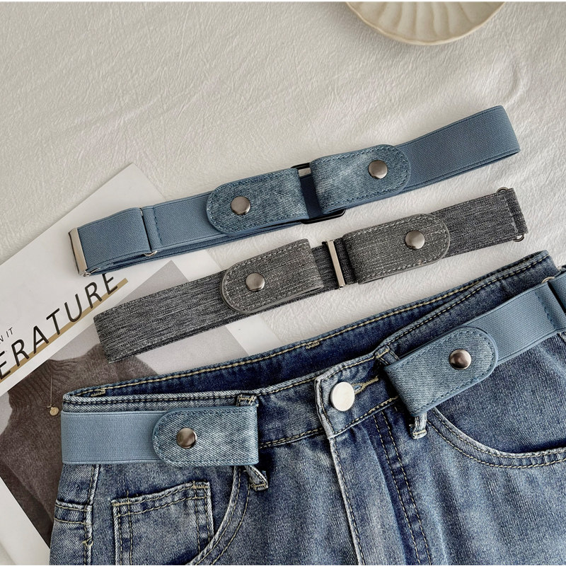 Lazy belt invisible seamless belt men and women elastic elastic non-porous student denim pants belt waist artifact