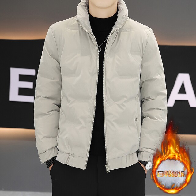 Stand collar down jacket men's winter 2025 new trendy brand versatile thickened white duck down warm jacket high-end sense top