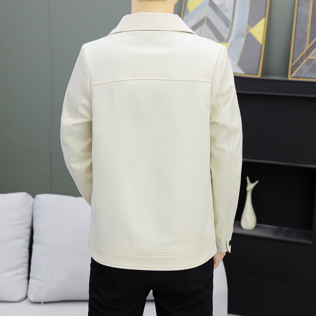 Youthful Solid Color Stylish Lapel Work Jacket Spring Men's Korean Style Trendy Casual Coat Fashionable High-End Top