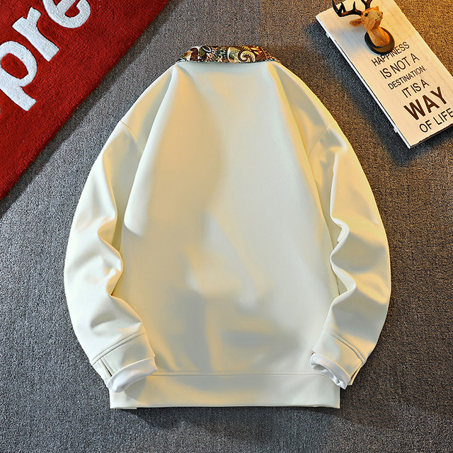 New Chinese Style Sweatshirt for Men, Spring and Autumn Design, Lapel Jacket, Top Clothing for Teenagers, National Trend Button-Up Pullover