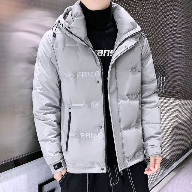 Glossy down Jacket for Men 2026 Winter New Hooded Lightweight Coat Korean Style Trendy Outdoor Warm and Cold-Proof Clothing