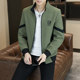 New Men's Stand Collar Jacket 2025 Spring Fashion Trendy Color-Blocked Thin Casual Versatile Stylish Top