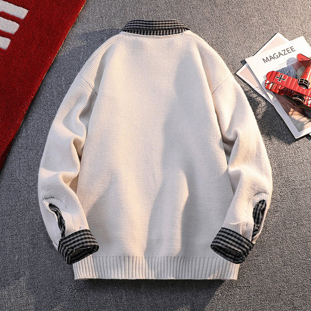 Men's Loose-Fitting High-End Casual Hong Kong Style Sweater with Polo Collar, Trendy Brand Knitwear for Autumn and Winter