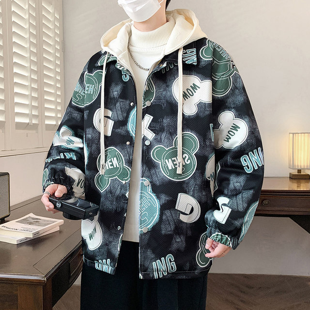 Fleece-Lined Thick Hooded Jacket for Men, New Winter Trendy Brand, Cool and Stylish Coat, Warm Parka