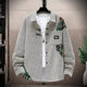 Men's long-sleeved shirts, spring and autumn new style, new Chinese style, retro shirts, high-end casual lapel jackets, trendy