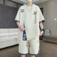 Two-piece set of men's national style thin short-sleeved shorts paired with youth summer ice silk T-shirt casual sports suit