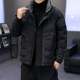 Down jacket 2025 new men's winter trendy brand trend coat short thickened white duck down stand collar top clothes