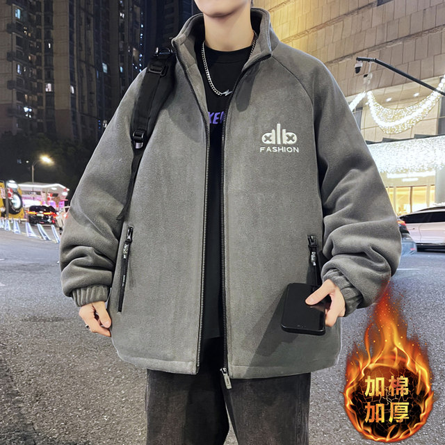 Austrian velvet new cotton jacket men's winter thickened stand-up collar cotton jacket winter clothing warm youth trendy brand cotton jacket