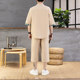 Summer New Style Chinese Casual Short-Sleeved Shirt Suit for Men, Loose Thin Cropped Pants, Chinese Style Handsome Two-Piece Set