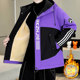 Hong Kong style hooded velvet jacket men's autumn and winter trendy brand thickened warm jacket teenagers color matching work clothes tops