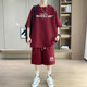 Summer Men's Short-Sleeved Suit, Casual Sports Suit, Youth Loose Trendy T-Shirt and Shorts Two-Piece Set