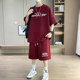 Summer Men's Short-Sleeved Suit, Casual Sports Suit, Youth Loose Trendy T-Shirt and Shorts Two-Piece Set
