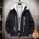 Removable hooded jacket men's winter workwear style plus cotton thickened warm cotton clothing outdoor winter clothing cold casual cotton clothing