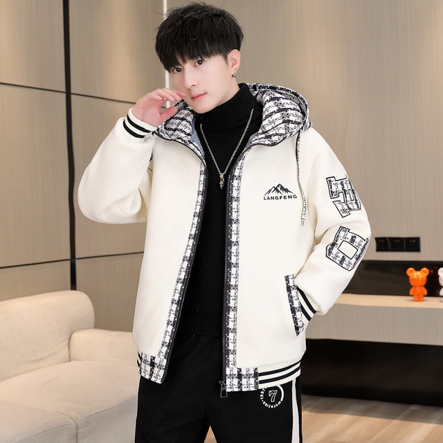 Autumn and Winter Austrian Fleece Jacket for Men 2026 New Style High School Student Thickened Jacket Youth Trendy Warm Cotton Coat