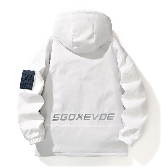 Fleece-Lined Thickened Jacket for Men, Autumn and Winter, Trendy Color-Blocking Hooded Casual Jacket for Teenagers, Warm Parka for Students