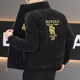 High-End Embroidered Cotton Jacket for Men, New Thickened Warm Stand-Up Collar Cotton Coat for Autumn and Winter, Trendy Versatile Short Cotton-Padded Jacket