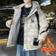 Winter Fleece-Lined Thickened Jacket for Teenagers and Men, Stylish Hooded Coat, Fashionable and Versatile Warm Parka
