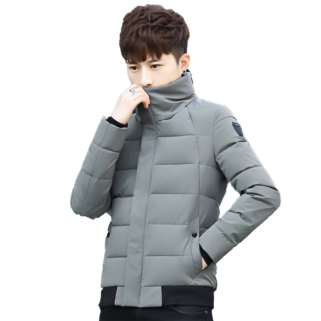 Autumn and Winter Stand-Up Collar Cotton Coat for Men, Middle School Student Winter Jacket, Trendy down Cotton Jacket, Men's Warm Autumn Clothing