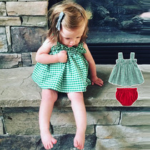 ins summer dress 0-1 year old baby Korean version dress princess dress princess harness blouse jacket shorts suit baby pure cotton two sets