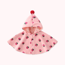 Spring Autumn Season Children Cloak Cape Thicken With Warm Female Baby Foreign Air Princess Shawl Outside to Wind Up Baby Coat