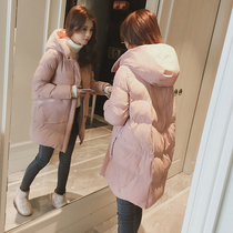 Cotton-padded girl 2021 new winter cotton-padded jacket junior high school students Korean version of loose thick long bread suit