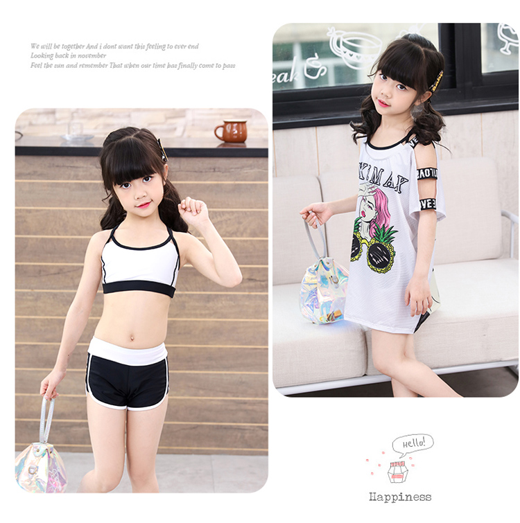 Đồ bơi mới cho bé gái 2019 Bộ đồ bơi cho bé ba mảnh dành cho trẻ em phù hợp với thời trang thể thao dễ thương chia tay mùa xuân nóng bỏng - Bộ đồ bơi của Kid đồ bơi bé gái