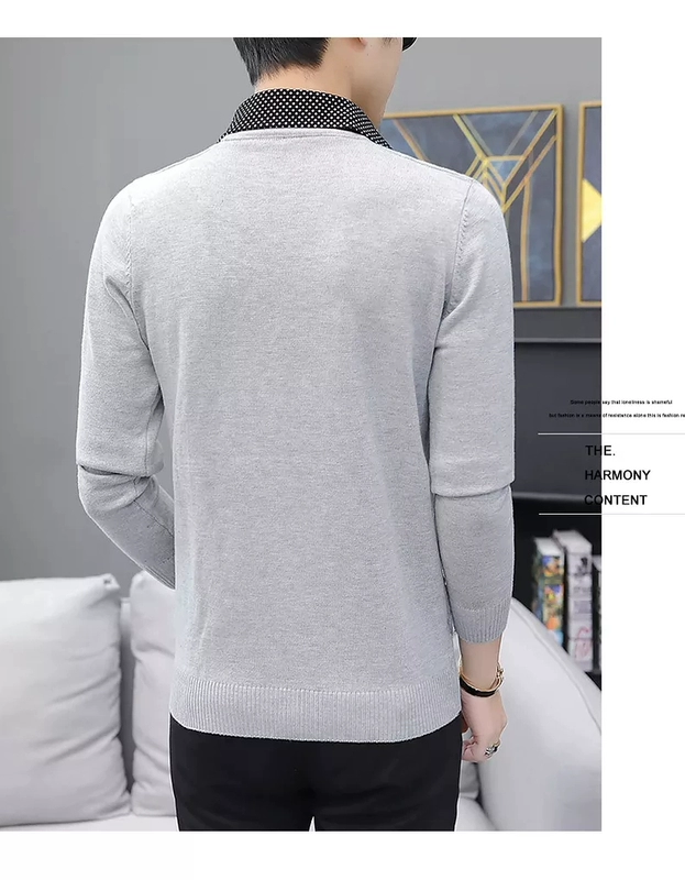 Áo len dệt kim nam cardigan màu tinh khiết mỏng phong cách Hàn Quốc hợp thời trang áo len mỏng mùa thu và áo khoác ngoài mùa thu - Cardigan