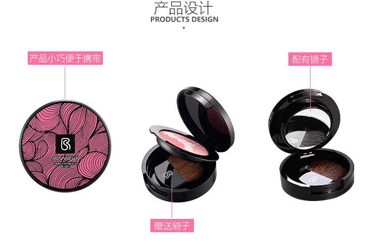 Luo Fanshi Orange Blush Chính hãng Trang điểm màu nude Không thấm nước Giữ ẩm Nổi bật Làm sáng da Trang điểm Sunburn Powder Repair Rouge - Blush / Cochineal kem má hồng