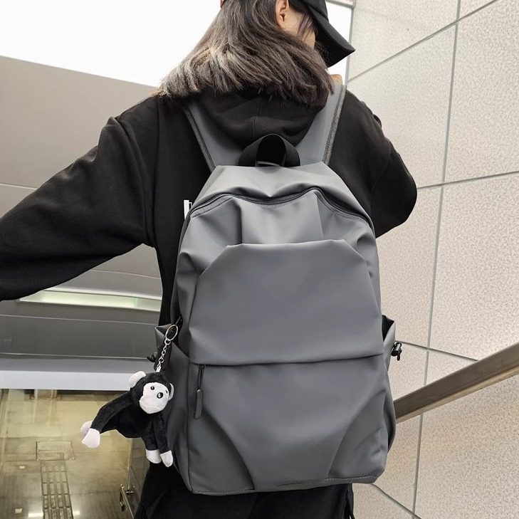 High School Student Waterproof Nylon Cloth Korean Style Backpack Large Capacity College Student School Bag Men's Casual Travel Computer Backpack