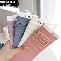 Socks with sandals worn without bone stitches head thin pure cotton suction sweaty white middle cylinder heaps Sox womens summer net red
