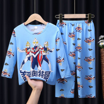 Ottman Pyjamas Childrens Summer Boy Thin suit Miansilk cartoon CUHK Baby Boy Long Sleeve Home