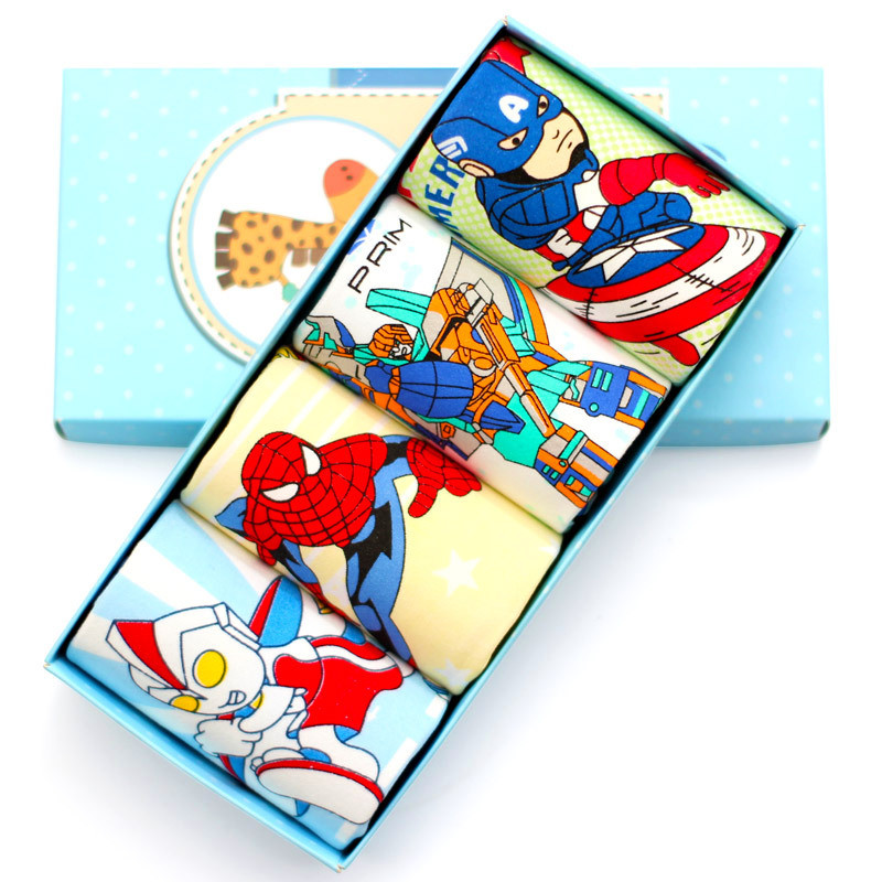 Children's Ultraman boys cotton modal underwear boxer four corners cotton spring and autumn small, medium and large children's baby shorts