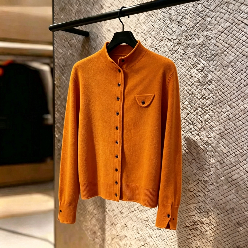 Retro Half-Turtleneck Single-Breasted Sweater for Women, 2026 Autumn and Winter New Versatile Slimming Knit Long-Sleeve Top
