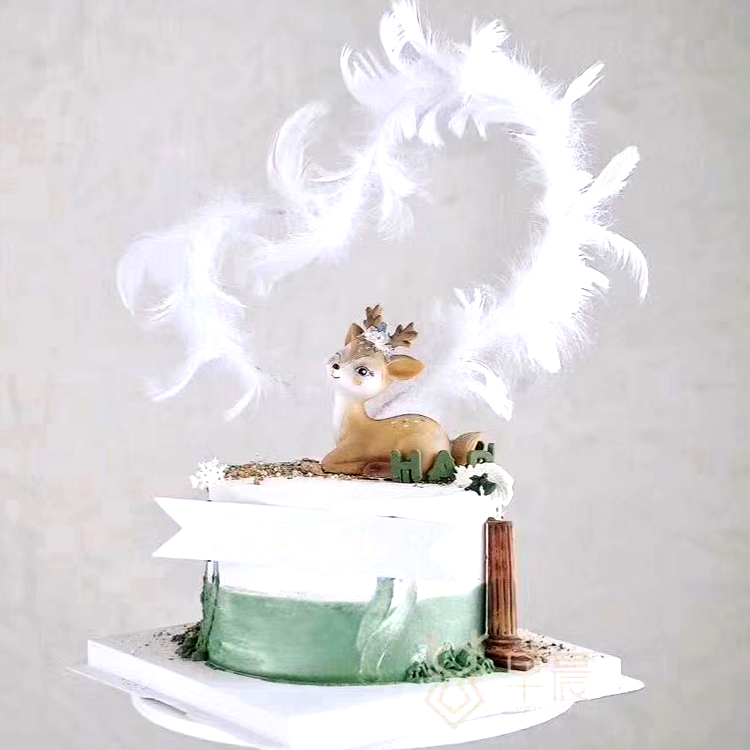 Feather sinh nhật trang trí bánh trang trí mạng lưới cánh lớn màu đỏ dài dải nướng thẻ thẻ tiệc tráng miệng bảng plugin - Trang trí nội thất phòng ngủ đẹp cho nữ
