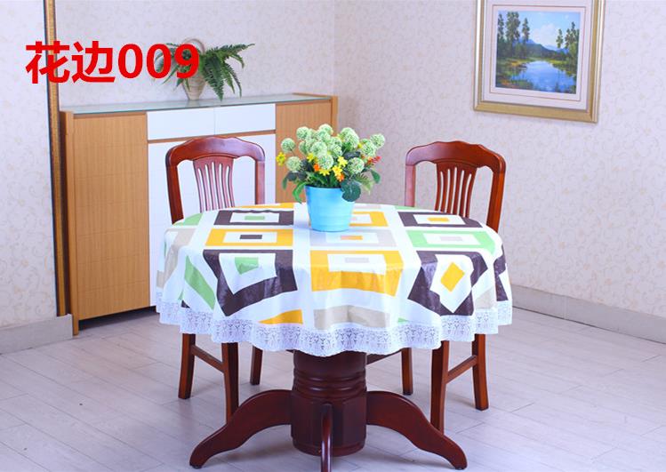 Cao cấp cộng với nhung dày Yuanyuan bàn tròn khăn trải bàn bằng nhựa lớn bàn tròn khăn trải bàn PVC không thấm nước và không dầu dùng một lần - Khăn trải bàn khăn bàn ăn