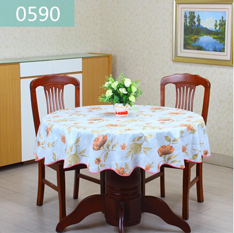 Cao cấp cộng với nhung dày Yuanyuan bàn tròn khăn trải bàn bằng nhựa lớn bàn tròn khăn trải bàn PVC không thấm nước và không dầu dùng một lần - Khăn trải bàn khăn bàn ăn