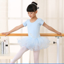 Children ballet dresses dresses spring and summer long short sleeves practice to serve pure cotton less children Chinese rehearsal utility-scale suit