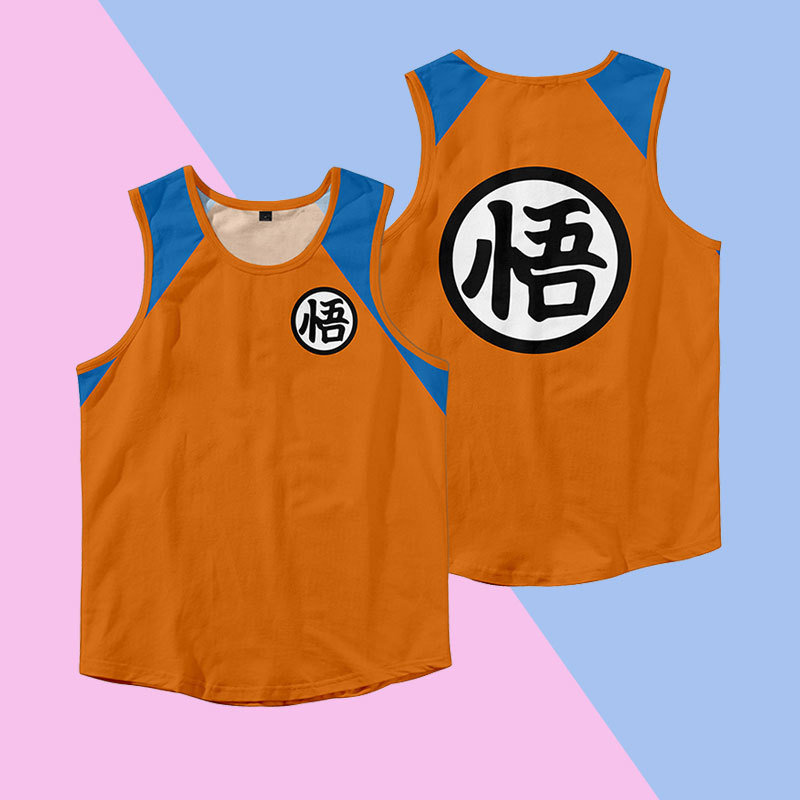 Dragon Ball Collaboration Japanese-Style Sleeveless T-Shirt for Men, Son Goku, Turtle Master, Anime Loose Fit, Quick-Drying Sweat Vest for Teenagers