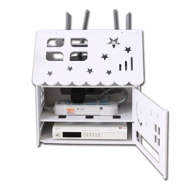 Wireless router storage box desktop set-top box wifi storage box wiring board row socket power cord organization box