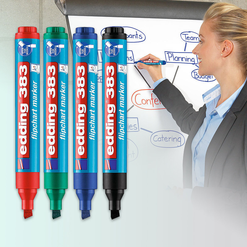 German white paper water-based marker pen square head hanging paper with edding383 impermeable Flipchart Marker