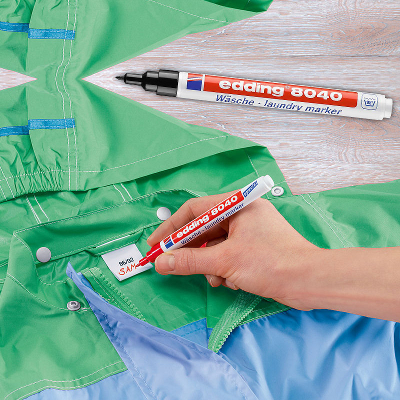 Clothes student school uniform marker pen waterproof washing water does not fade edding8040 clothing label writing name pen