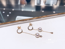 Japan Direct Mail Star Jewelry 10k gold White gold akoya Pearl adjustable Earrings