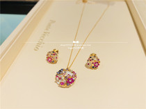 Japan Direct mail ponte vecchio 18k Floral Fantasy Fantasy Flower earrings necklace